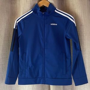 Kids Adidas track / training jacket.  Very good condition. Blue 10 / 12 kids M.